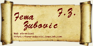 Fema Zubović vizit kartica